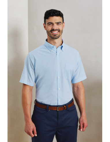 P-PR236-Chemise Oxford à manches courtes Signature Homme